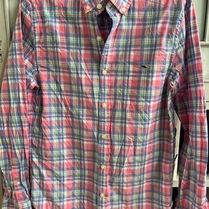 Vineyard Vines Pink, Blue & Green Plaid Button-Down Shirt